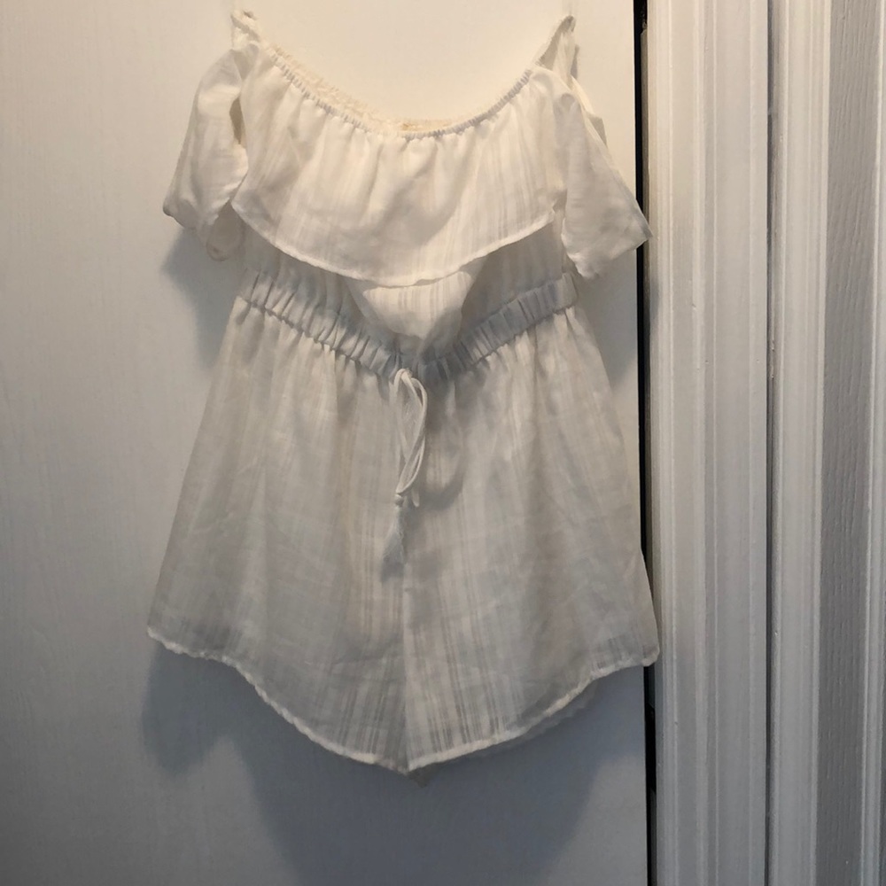 White, off the shoulder romper